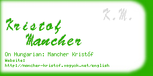 kristof mancher business card